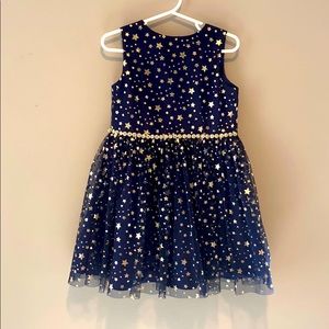 Poops and Julie Navy Gold Stars Dress